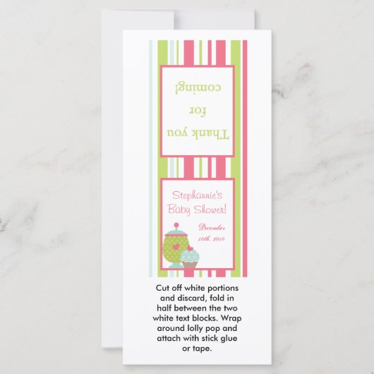 25 Lollipop Topper Tea Party Pink Pastel Flowers (Front)