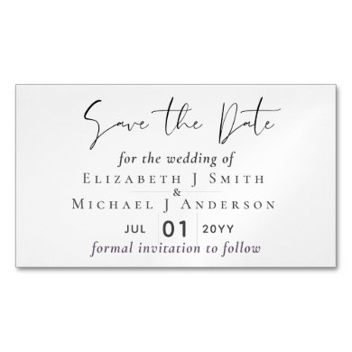 25 Magnetic Save the Dates BARGAIN! Classic White Business Card Magnet