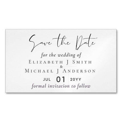 25 Magnetic Save the Dates BARGAIN Classic White Business Card Magnet