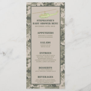25 Menu Cards ARMY ACU Camoflauge Digital Camo