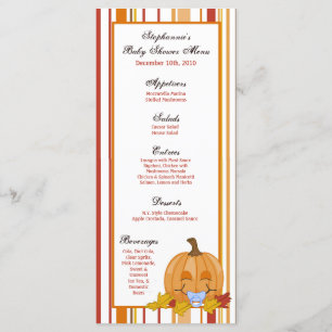 25 Menu Cards Autumn Fall Pumpkin Baby