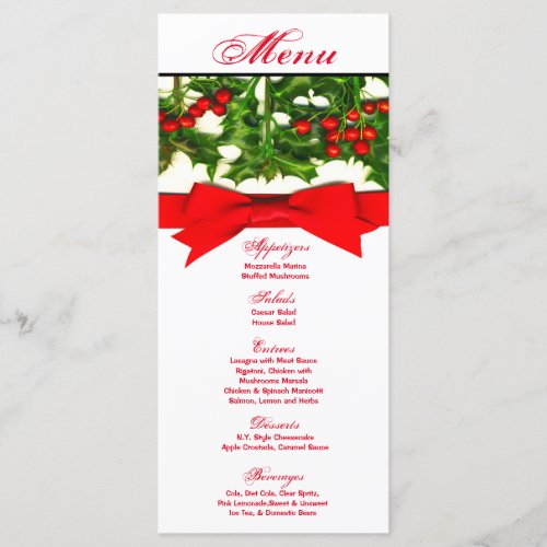 25 Menu Cards Baughs Holly Berry Christmas Bales