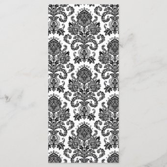 25 Menu Cards Black White Damask Lace Print Patter | Zazzle