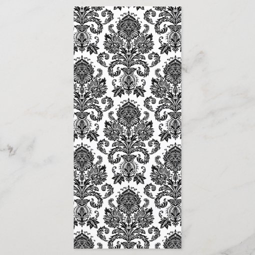 25 Menu Cards Black White Damask Lace Print Patter | Zazzle