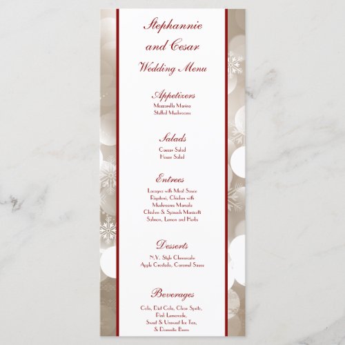 25 Menu Cards Love Winter Blur