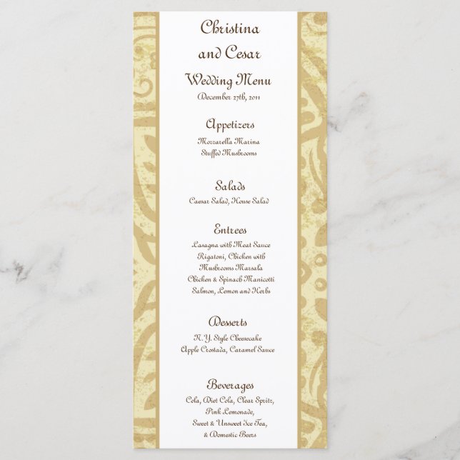 25 Menu Cards Moroccan Party (Front)