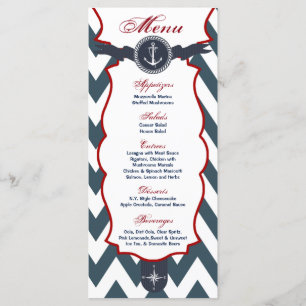 25 Menu Cards Nautical Anchor Compass Ocean Navy