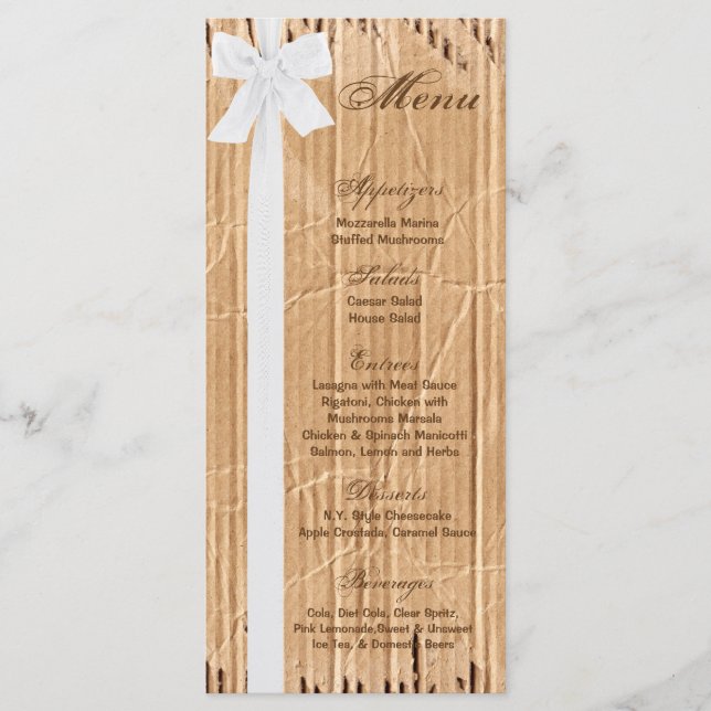 25 Menu Cards Torn Cardboard Ripped Moving Box Kra (Front)