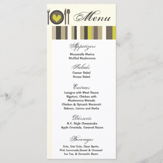 25 Menu Cards Wedding China Dinner Plates Buffet (Front)