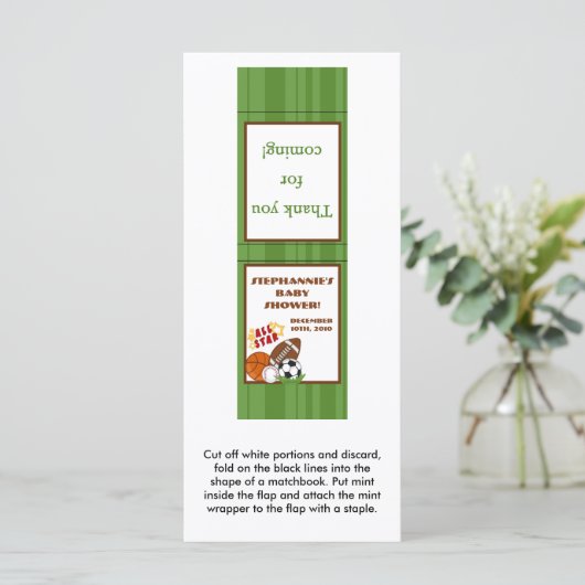 25 Mint Matchbooks All Star Green (Standing Front)