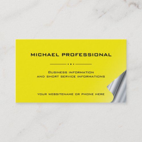 25 Modern Professional Business Card silver yellow