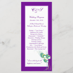 25 Modern Purple Peacock Wedding Programs