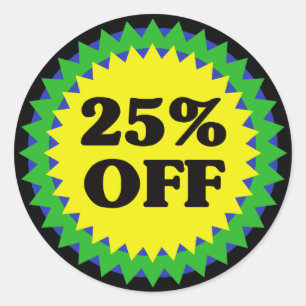 25% OFF RETAIL SALE STICKER