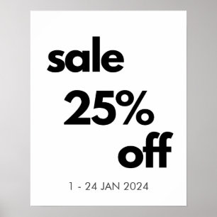 25% Off Sale Sign, Custom Retail Sale  Poster
