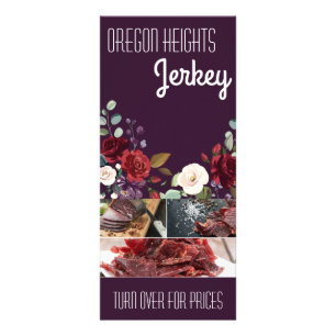 25 Pack Business Price List Plum Purple Roses Gold Rack Card