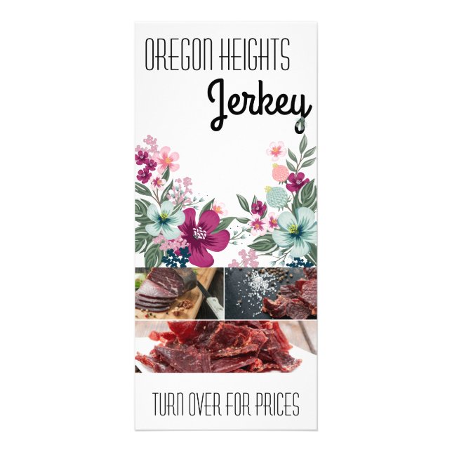 25 Pack Business Price List Tropical Flowers on Wh Rack Card (Front)