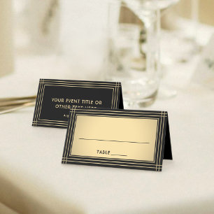 25 Pack Elegant Classic Black & Gold Escort Cards