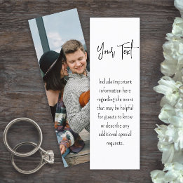 25 Pack of Mini Bookmarks Wedding Enclosure Cards