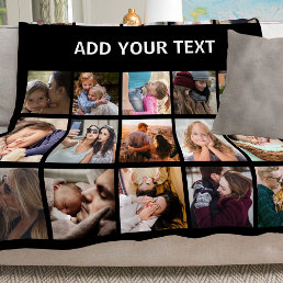 25 Photo Collage Template Fleece Blanket