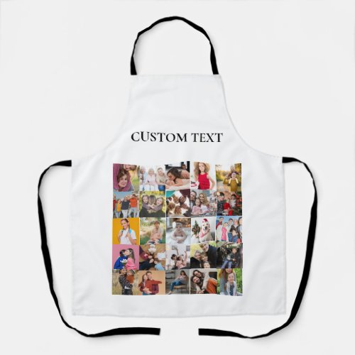 25 Photos Collage Grid with Custom Text White Apron