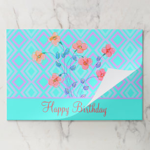 25 Piece Large Paper Place Mats In Teal