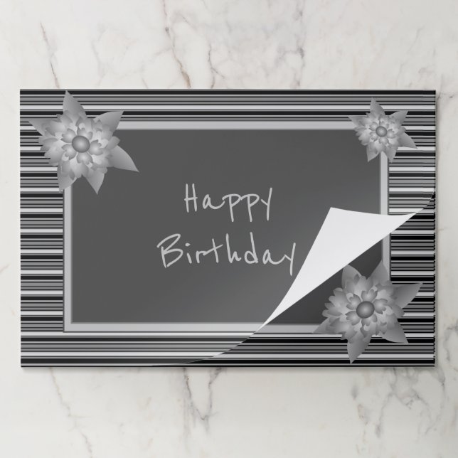 25 Pretty Happy Birthday Fancy Place Setting Paper Pad (Folded)