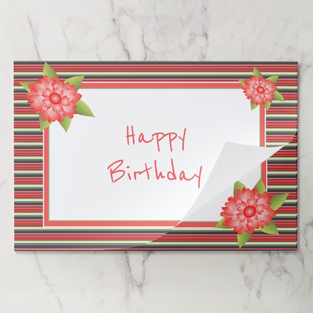 25 Pretty Happy Birthday Place Mats (Folded)