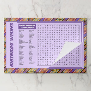 25 Purple Birthday Placemats