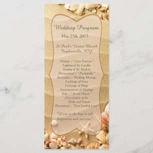 25 Seashell Beach Sand Wedding Programs