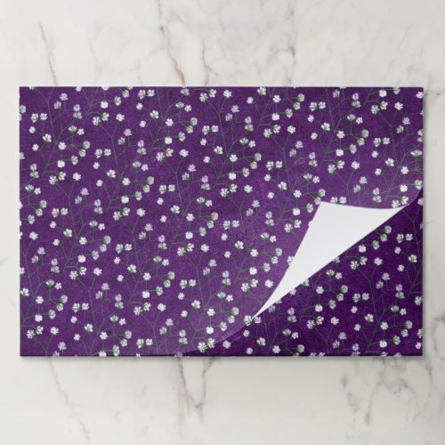  25 Sheets Babys Breath Purple Business Gift Wrap Paper Pad