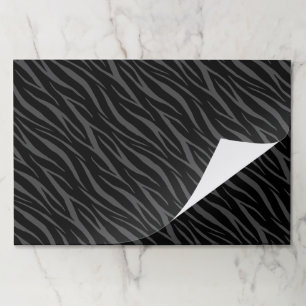    25 Sheets Black & Grey Zebra Business Gift Wrap Paper Pad