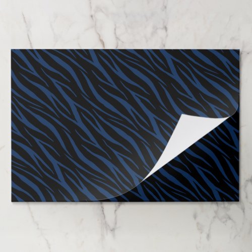 25 Sheets Black Navy Blue Zebra Business Gift Wrap Paper Pad