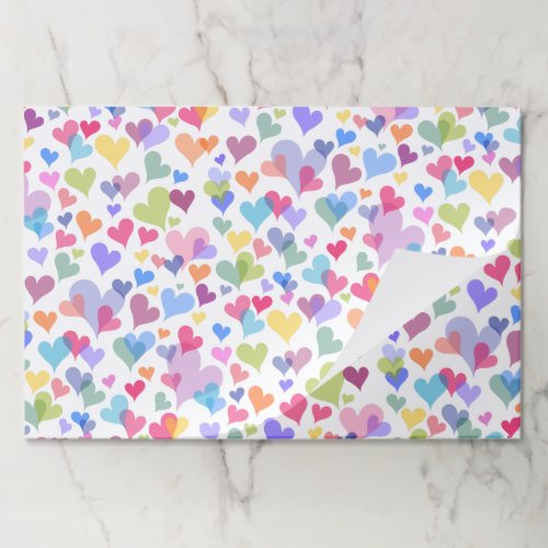   25 Sheets Cute  Colorful Pastel Hearts Wrapping Paper Pad