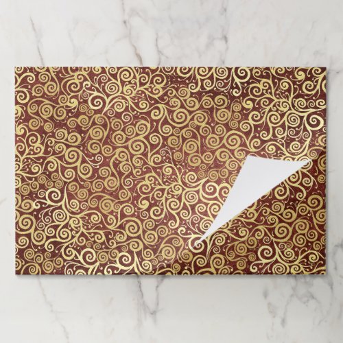    25 Sheets Gold  Terracotta Swirls Lacy Wedding Paper Pad