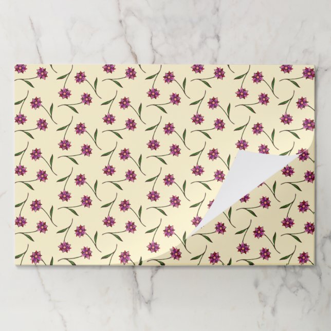 25 Sheets Liberty Flowers Women Business Gift Wrap Paper Pad (Folded)