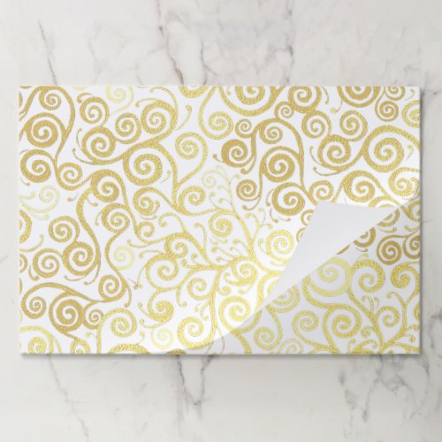 25 Sheets White And Gold Boho Elegant Lacy Wedding Paper Pad