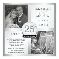 25 Silver Wedding Anniversary - Photo Invitations