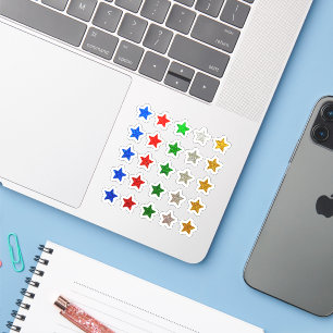 +25 Small Stars Aesthetic Colorful Glitter Sticker