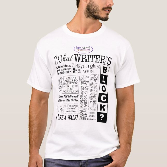 25 Solutions to Writer's Block T-shirt (Front)