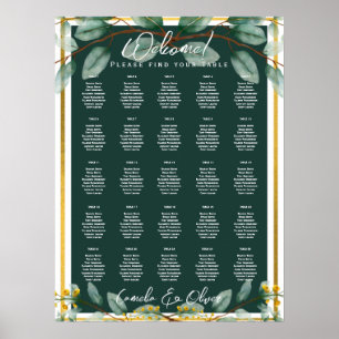25 Table Greenery Leaves BUDGET Seating Charts