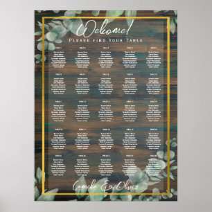 25 Table Greenery Leaves BUDGET Seating Charts