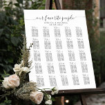 25 Table Large Wedding Guest Seating Chart at Zazzle