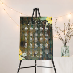 25 Table Rustic Wood SUNFLOWERS PHOTO SEATING Foam Board