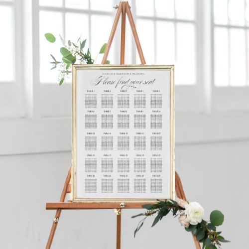 25 Table Seating Chart Find your Seat Calligraphy