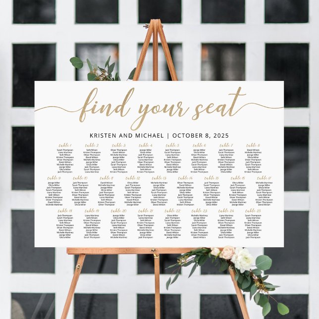 25 Tables Find Your Seat Seating Chart  Foam Board (Creator Uploaded)