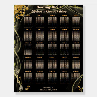 25 Tables Halloween Glitter & Gold Skulls Foam Board