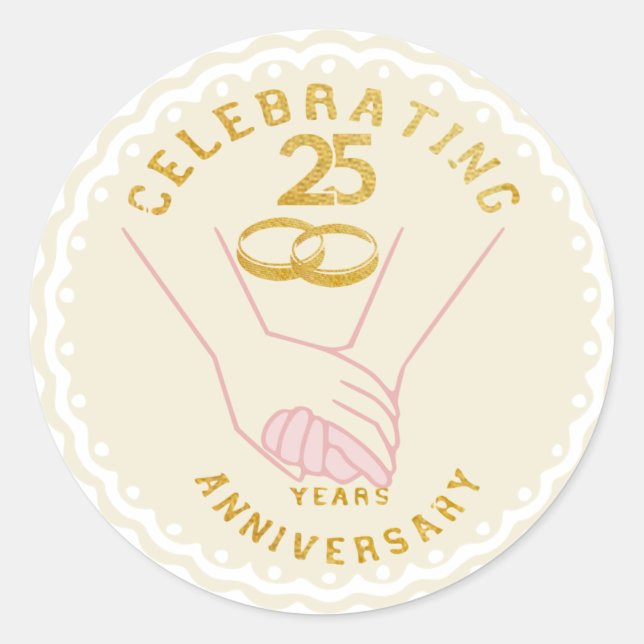 25 th Anniversary Celebation Classic Round Sticker (Front)