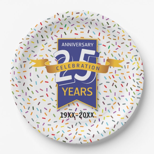 25 th ANNIVERSARY Design Paper Plates (Front)