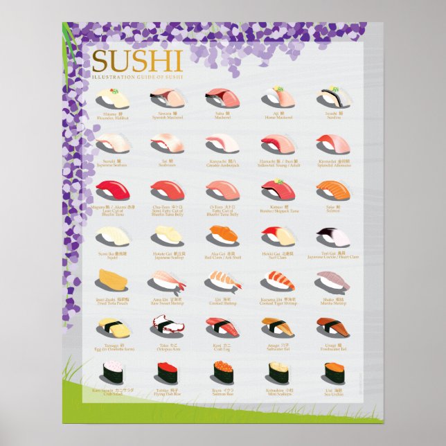 25 TRADITIONAL SUSHI, WISTERIA, 16"X20" Poster (Front)