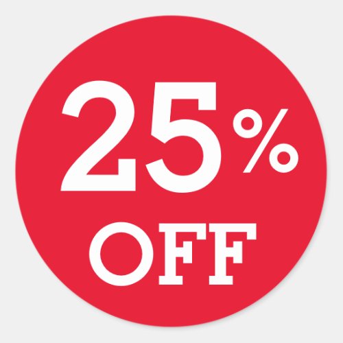 25 twenty five Percent OFF discount sale   Classic Round Sticker